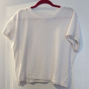 Martha Stewart Cream Short Sleeve Top